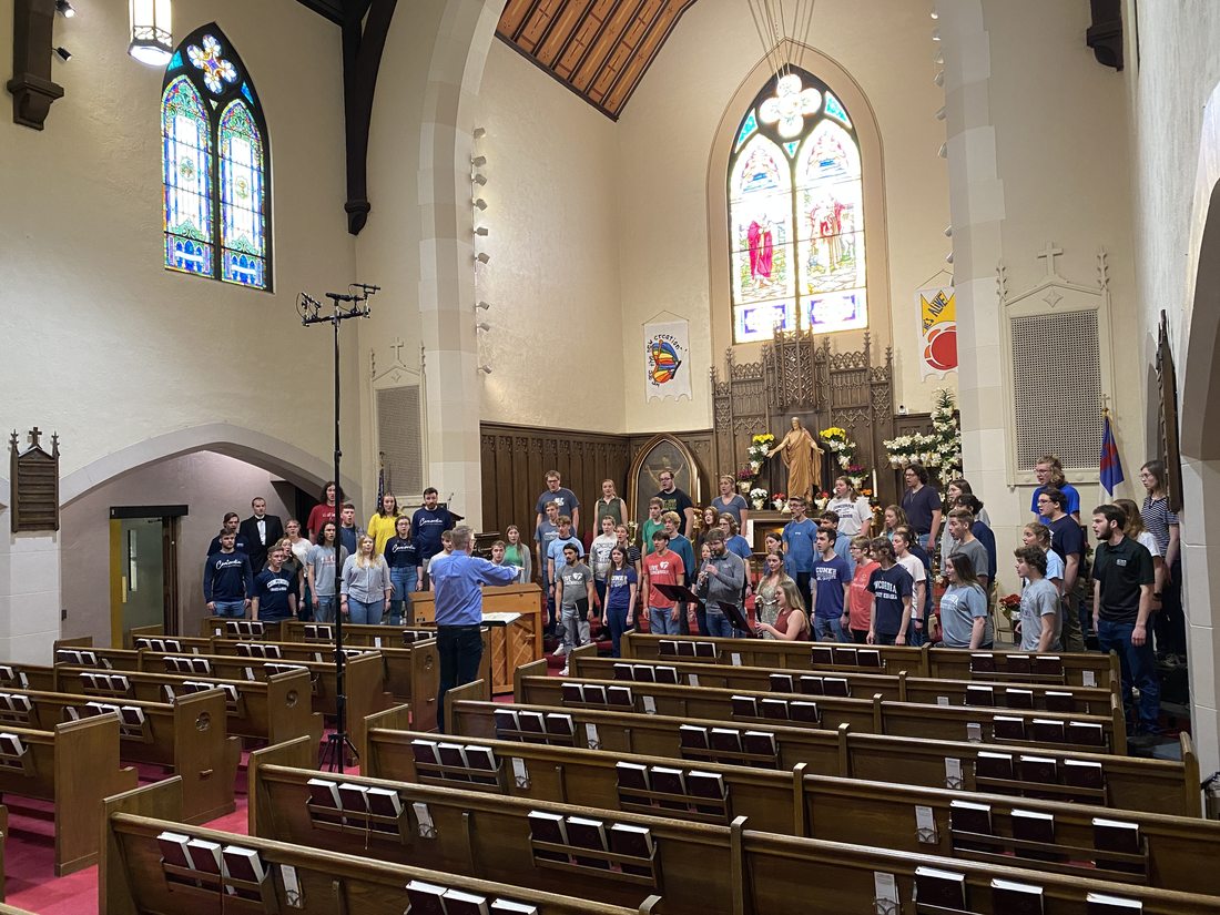 Choir recording session, Sheboygan